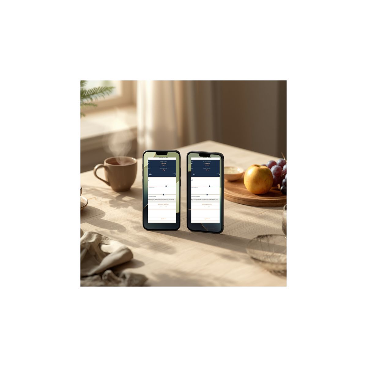 GewissenApp — Stimmung und Essen tracken auf zwei Smartphones, achtsam abnehmen App